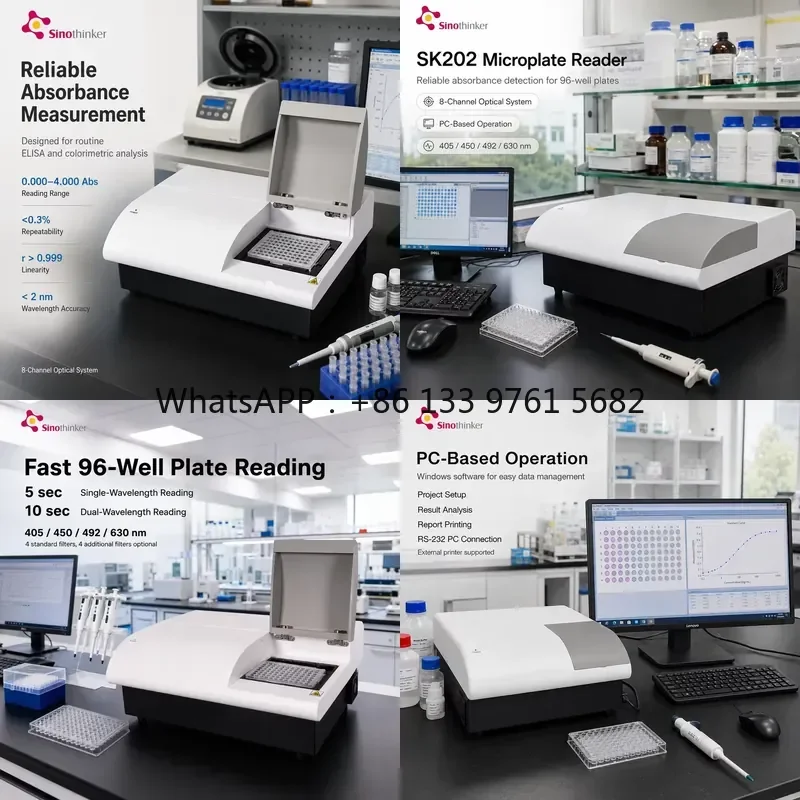 WSQ Elisa Microplate Reader Lab Biochemical Analysis System Elisa Plate Reader Thermo Elisa Micro Panel Reader
