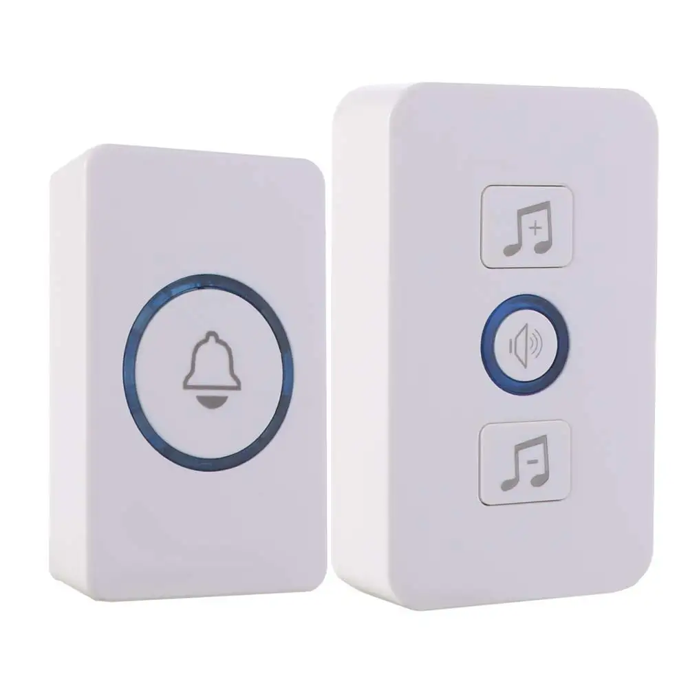 

Waterproof Wireless Doorbell 60 Chimes 300M Range Welcome Doorbell 5 Volume Battery-Operated Smart Doorbell Remote Control