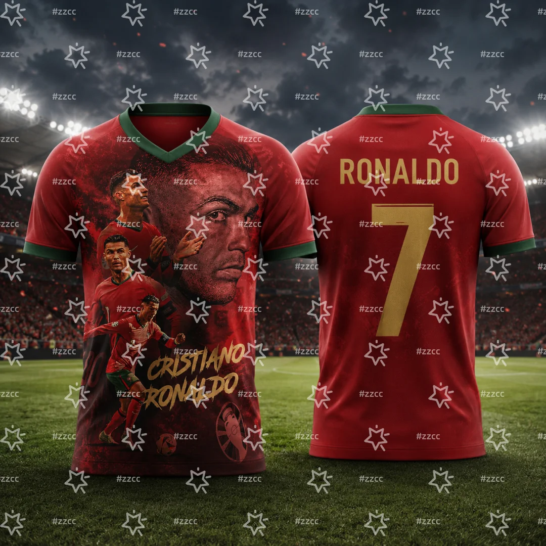 2026 Cristiano Ronaldo No.10 Football Jersey Portugal Match Training Kit Summer Sports Men's T-Shirt Kid's Clothing Tee Woman ﻿ view 3