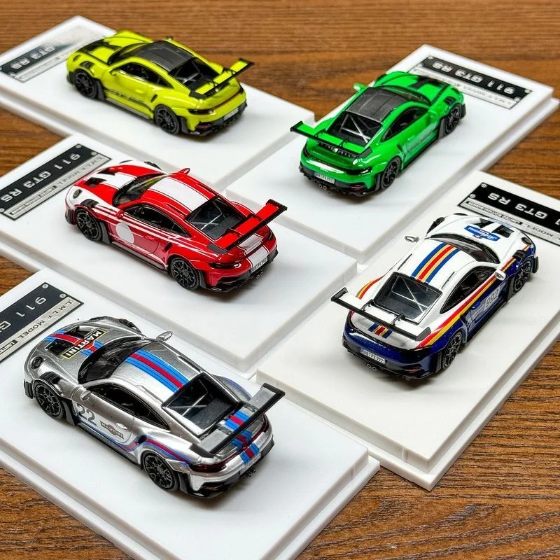 LMLF 1:64 Mini 911 992 GT3 RS bemaltes Legierungsautomodell-Set, limitierte Auflage, Geschenk