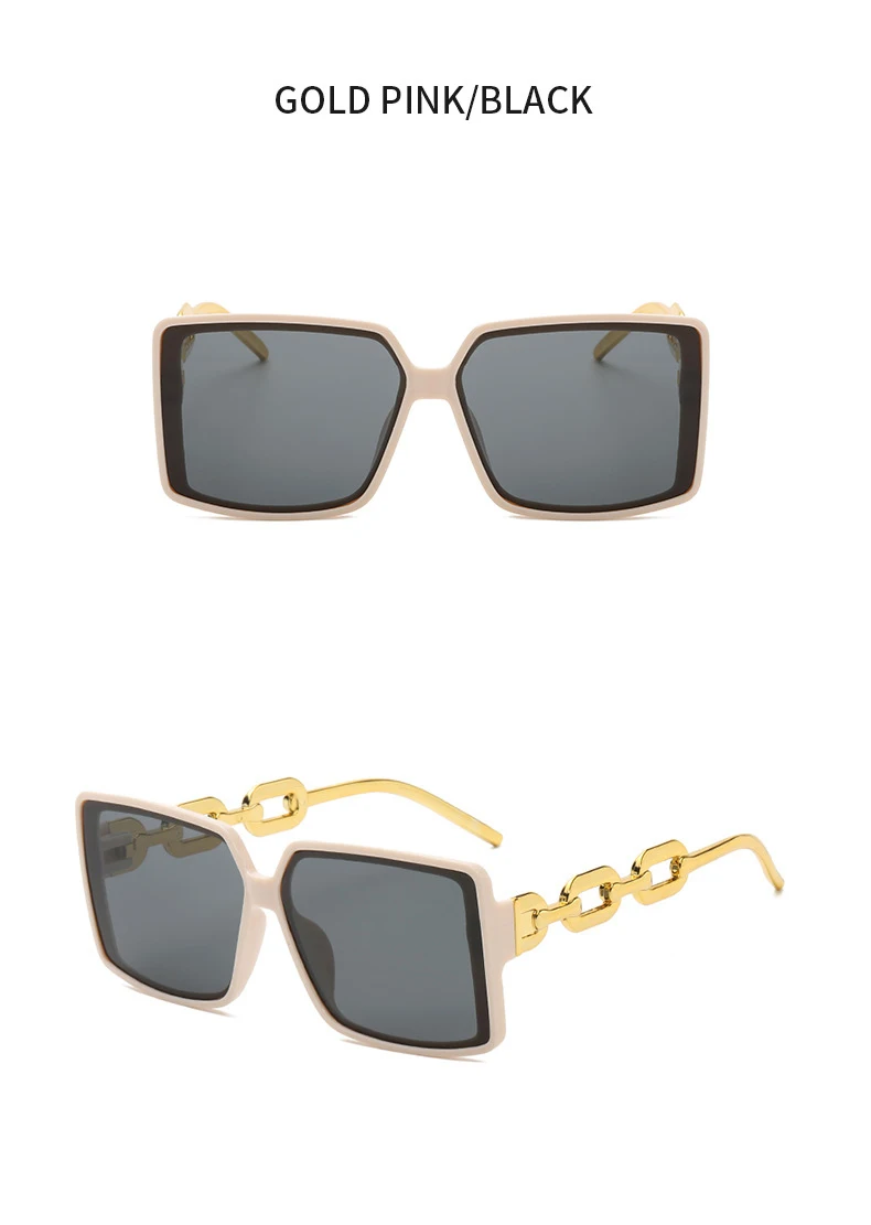 Personalisierte Hip-Hop-Ketten-Sonnenbrille, modische quadratische Brille mit großem Rahmen, trendige Sonnenbrille für Straßenfotografie 18126 – Detail 13