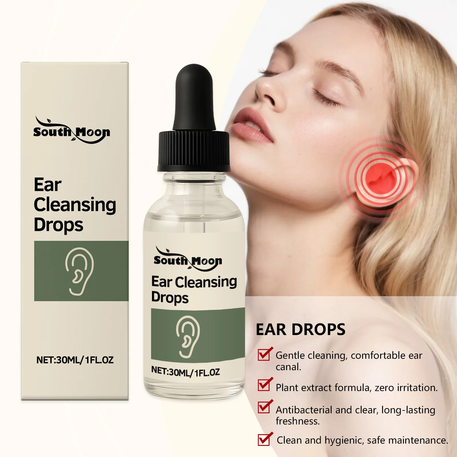 

Ear Cleansing Drops Relieve Tinnitus Dissolve Earwax Remover Dirt Reduce Itchy Improve Earache Ear Earwax Cleaning Solution 30ml