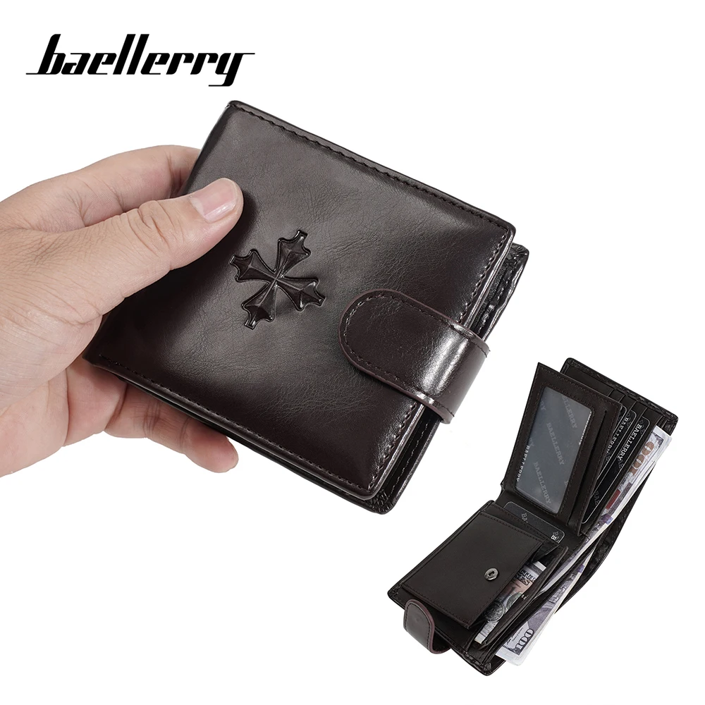 

New Large Capacity Men Short Wallets Card Clips High Quality Retro Male Purses Zipper Coin Pocket Small Mens Clutch Wallet