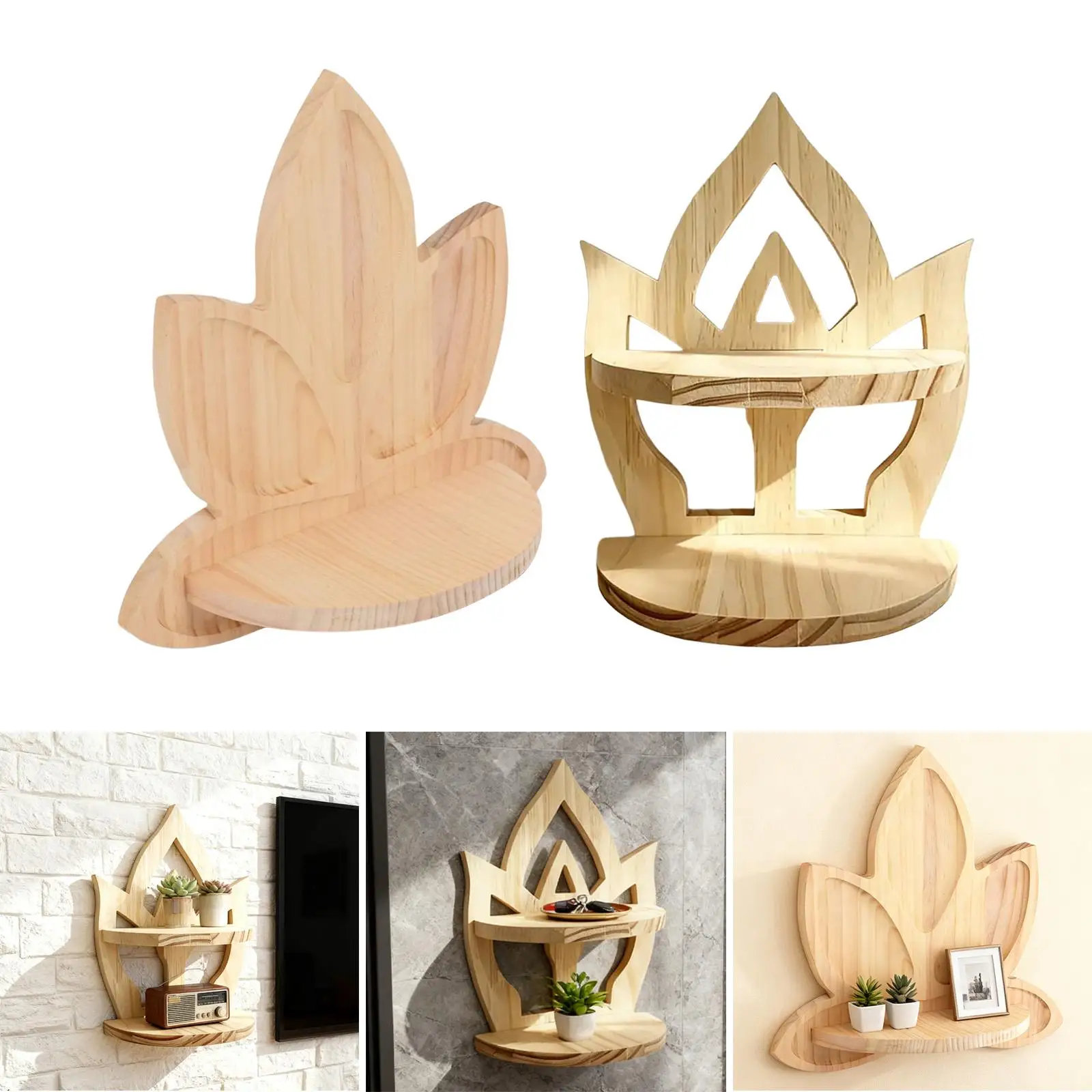 

Floating Shelves for Wall, Wall Shelves for Decor Storage, Wall Mounted Wood Shelf for Bedroom, Living Room, Bathroom, Kitchen