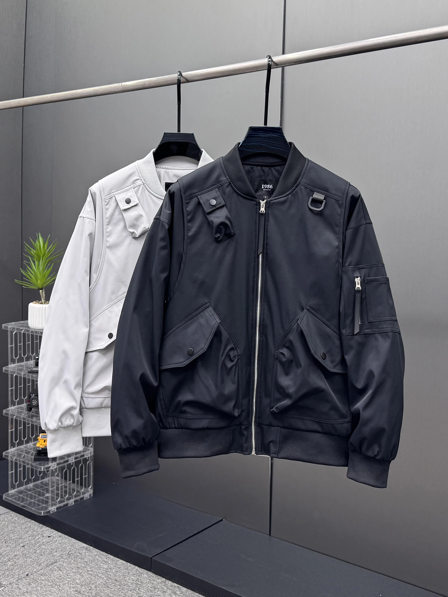 

Casual Men's Baseball Jaet Autumn 2025 Trendy Korean Sle plus Size Loose Fit Breathable Polyester Nylon Cosite Fiber