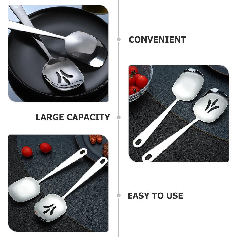 

Stainless Steel Public Spoon 304 Grade Kitchen Utensils Restaurant Serving Spoon Large Capacity Food Scoop Portion Control