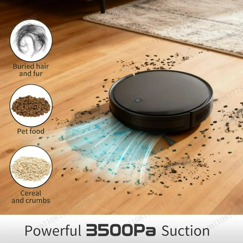 2‑in‑1 Robot Vacuum Mop Combo Wi‑Fi App Voice Remote Control for Pet Hair Hard Floor Home Cleaning Robotic Cleaner Accessory