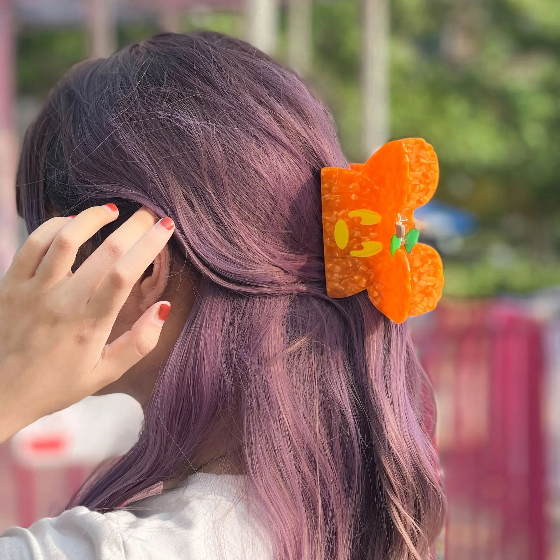 Cartoon Pumpkin Mouse Acetate Hair Claw para Mulheres e Meninas, Hair Catches, Princess Crab, Hair Clip, Acessórios de Moda