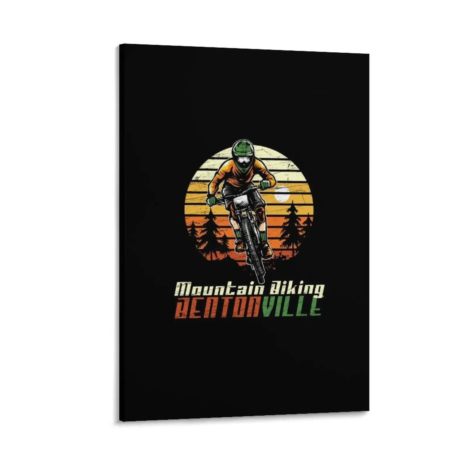

Vintage Sunset Bentonville arkansas mountain biking Canvas Painting room decorations for men Decorative picture canvas wall art