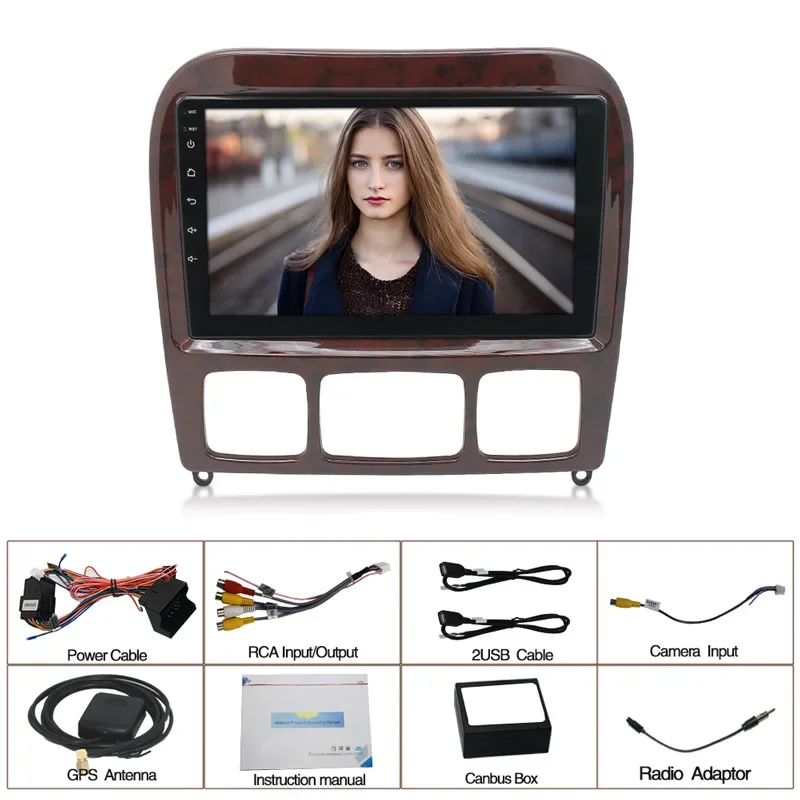 أندرويد 11 ثماني النواة راديو تلقائي ستيريو لسلسلة بنز S 1999-2007 سيارة لتحديد المواقع والملاحة مشغل وسائط متعددة مع RDS Wifi 4G Carplay