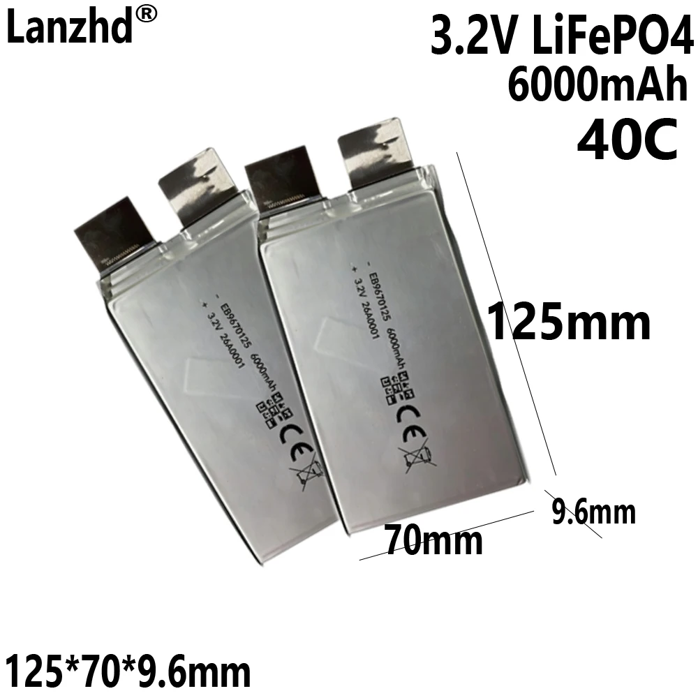 

1-12pcs 3.2V Lifepo4 battery 40C 80C DIY starting power supply model airplane Batteries RV Boat Cells 12V 24V PACK 9670125