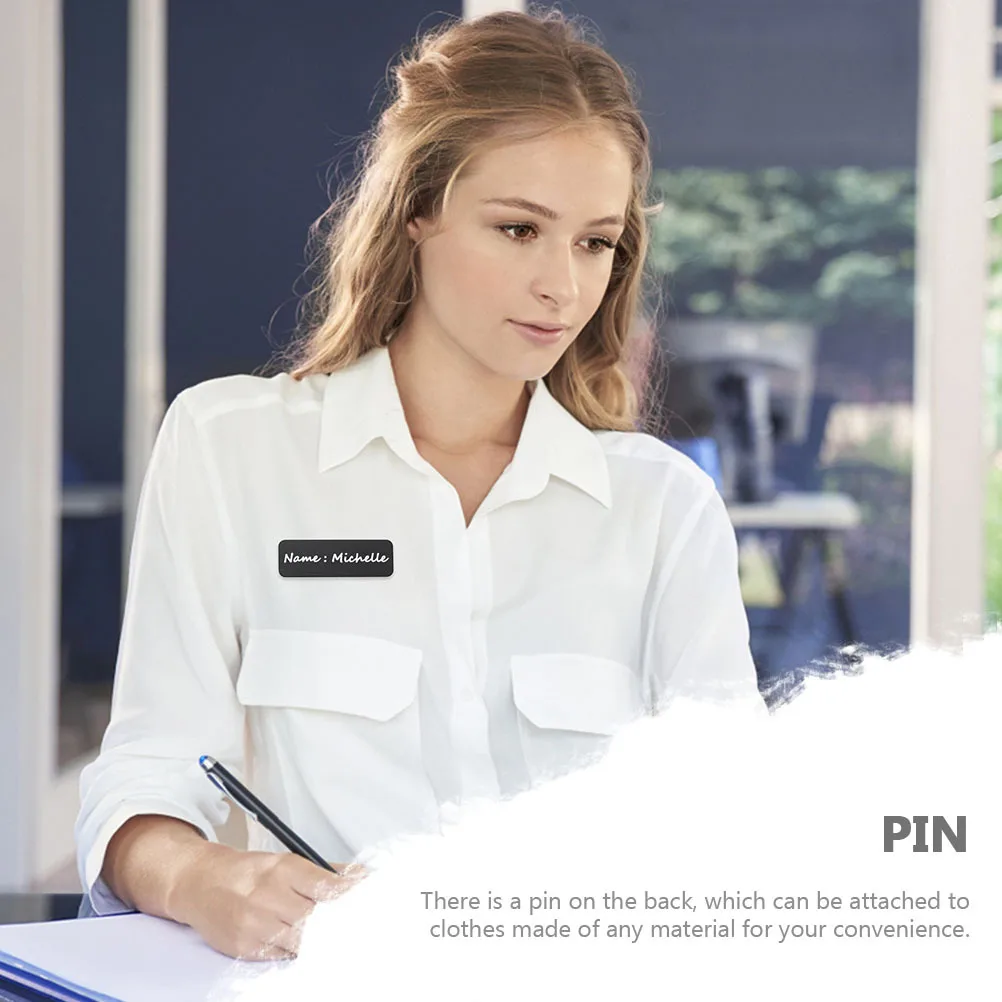 2 قطعة شارة اسم البلاستيك لتقوم بها بنفسك اسم العلامة فارغة الصلب بولي كلوريد الفينيل شارة لمكتب المدرسة الموظفين حامل بطاقات التعريف الشخصية دبوس السحابة ملحق