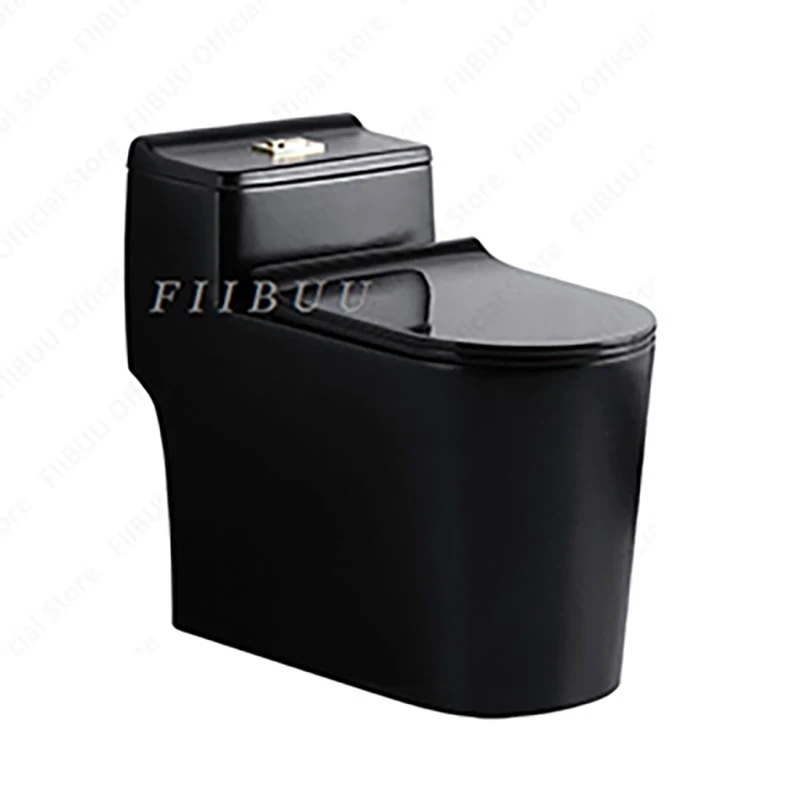 

Dual Flush Toilet One Piece Toilet For Bathrooms Household White/Black Ceramic Toilet Soft Closing Seat 300mm Rough-In Toilet