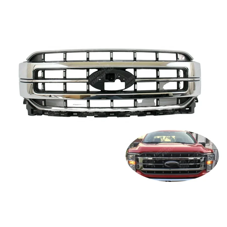 

4x4 New Car Grill Front Bumper Grilles Upper Chromed Color For F150 XL 2021 2022