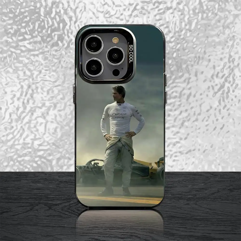 حافظة هاتف فيلم F-F1 2025 لهاتف آيفون 16,15,14,13,12,11,Pro,Max,Plus,Mini,SE غطاء خلفي ليزر أسود غير لامع