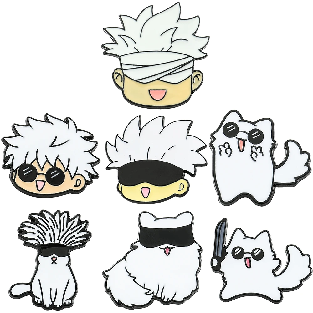 Cute Cool Boy Gojo Satoru Enamel Pins Cartoon Lapel Brooch Badge, Fashion Jewelry Accessories for Backpack Hat Clothing Fan Gift