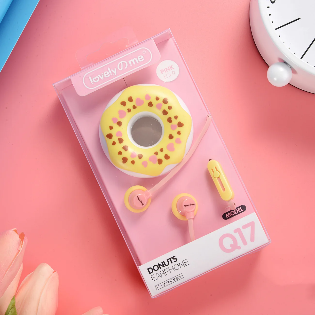 Cute Earphones Macaron 3.5mm In-Ear With Mic Girls Donuts Stereo Earphone Case For iPhone Xiaomi Girl Kid For MP3 Gifts