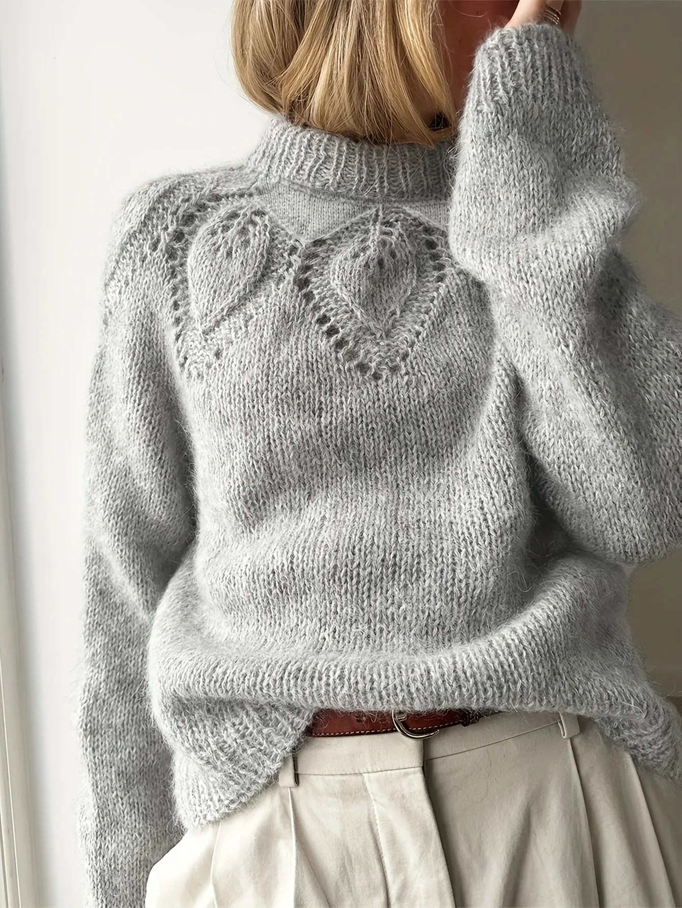Women's Elegant Casual Long Sleeve Knitwear Versatile Hollow out Sweater Holiday Festival Outing Top