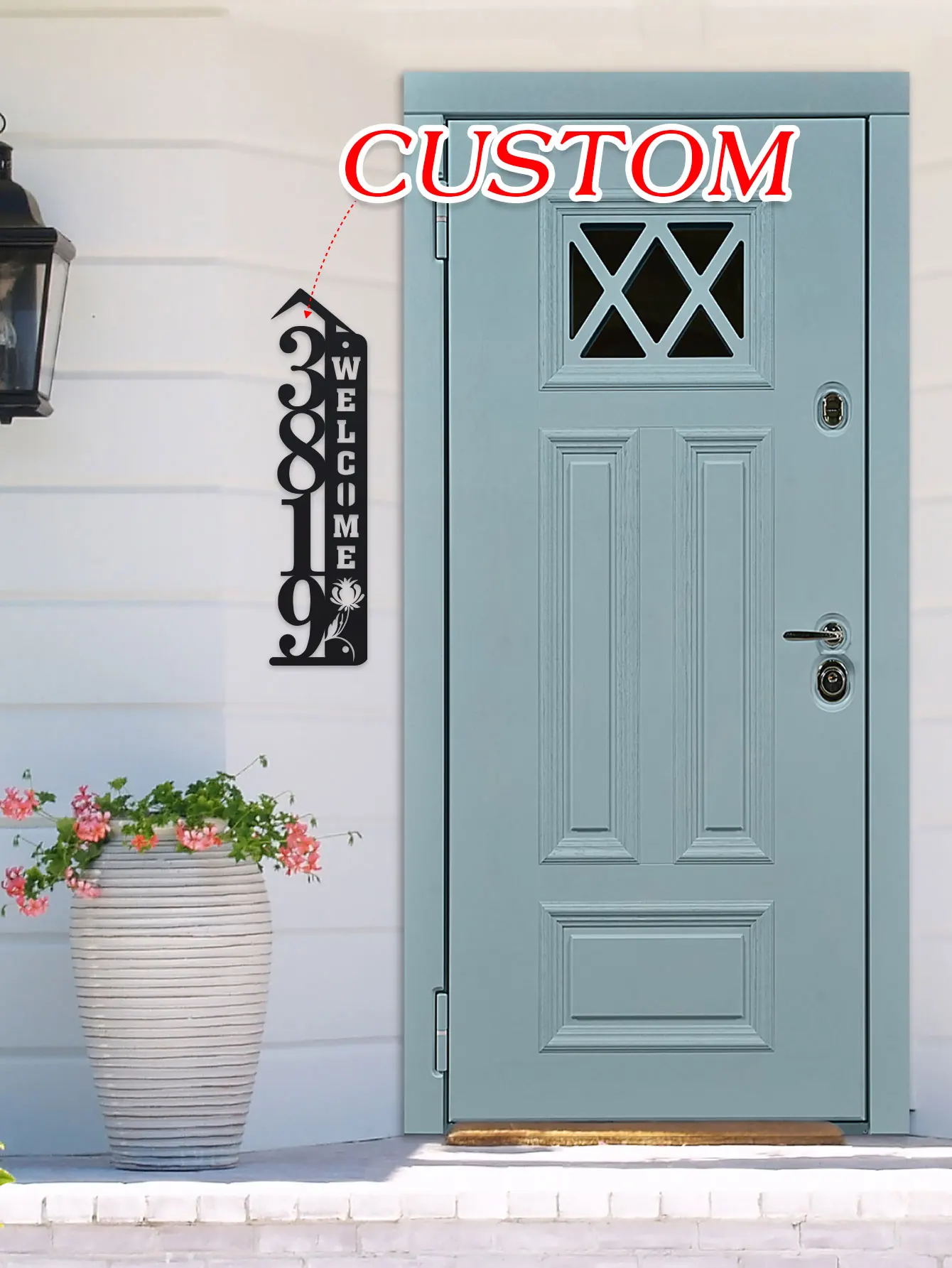 Personalized Vertical Address Plate,House Numbers Sign for Outside,Custom Metal Address Numbers for House Modern House Numbers,G