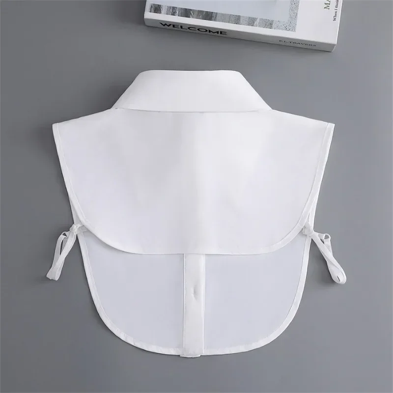 쉬폰 가짜 칼라 유니섹스 화이트 라펠 버튼 다운 하프 셔츠 탈부착 가능한 칼라 정장 넥웨어 가짜 칼라 액세서리