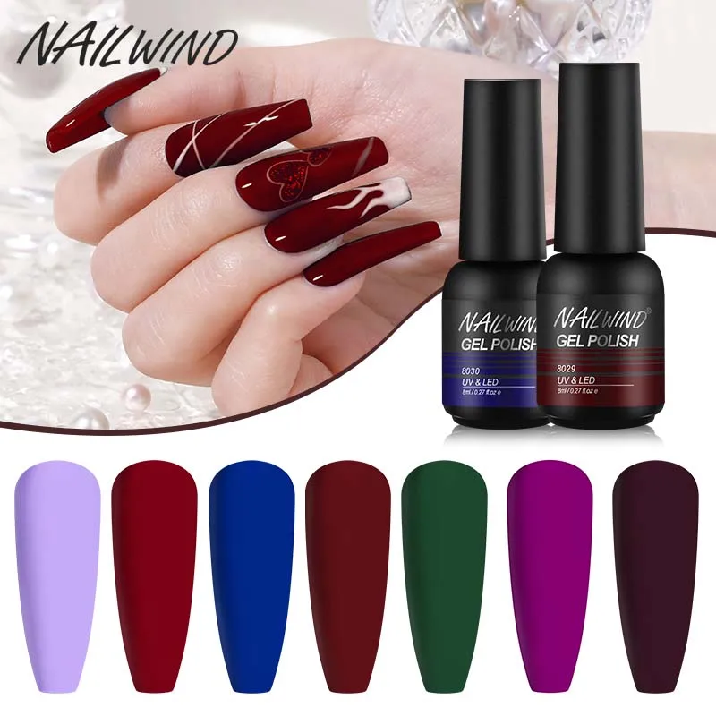 NAILWIND 8ML Flash Polish Nail Shiny Gel Varnishes Semi Permanent Luminous Effect hybrid Nail UV Cure Primer Matt Top Coat