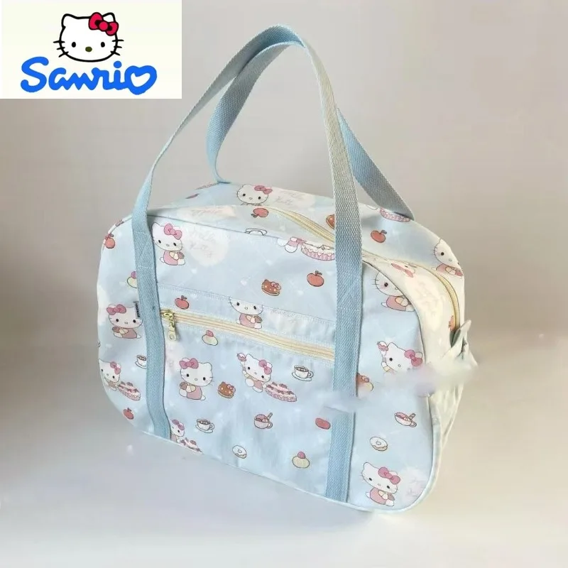 

Sanrio Fashion Women's Portable Large Capacity Short Distance Storage Bag Cute Cartoon Hello Kitty Casual Handheld Travel Bag