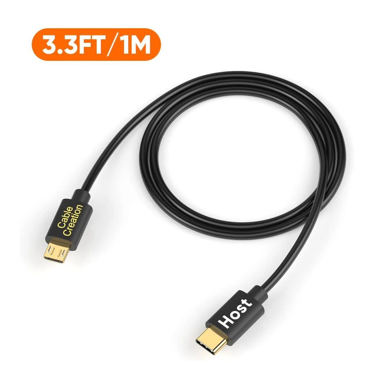 CableCreation Kurzes USB-C-auf-Micro-USB-Kabel 0,2 m, geflochtenes USBC-auf-Micro-USB-OTG-Kabel mit 480 Mbit/s