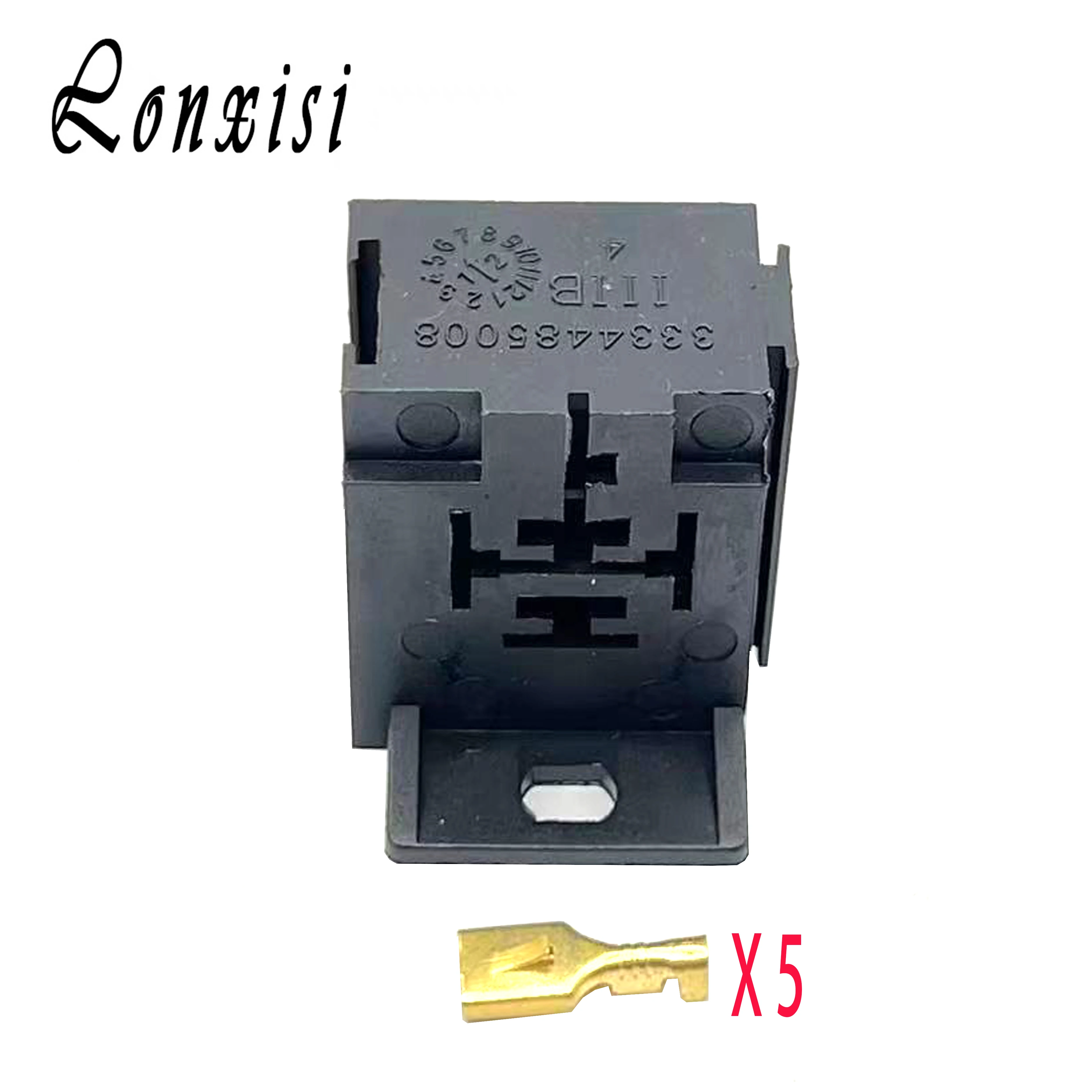 

1/5/10/20 Sets 5 Pin 3334485008 Poles Automotive Relay Base Holder Socket With Mounting Bracket For 5Pin Relays