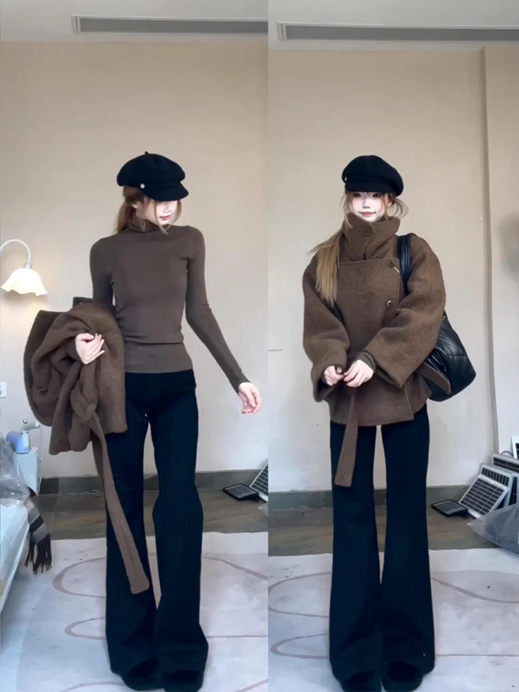 

Американские джинсы High Street Bla с широкими штанинами, женские свободные брюки-клеш, расклешенные брюки небольшого размера, расклешенные брюки-копыта