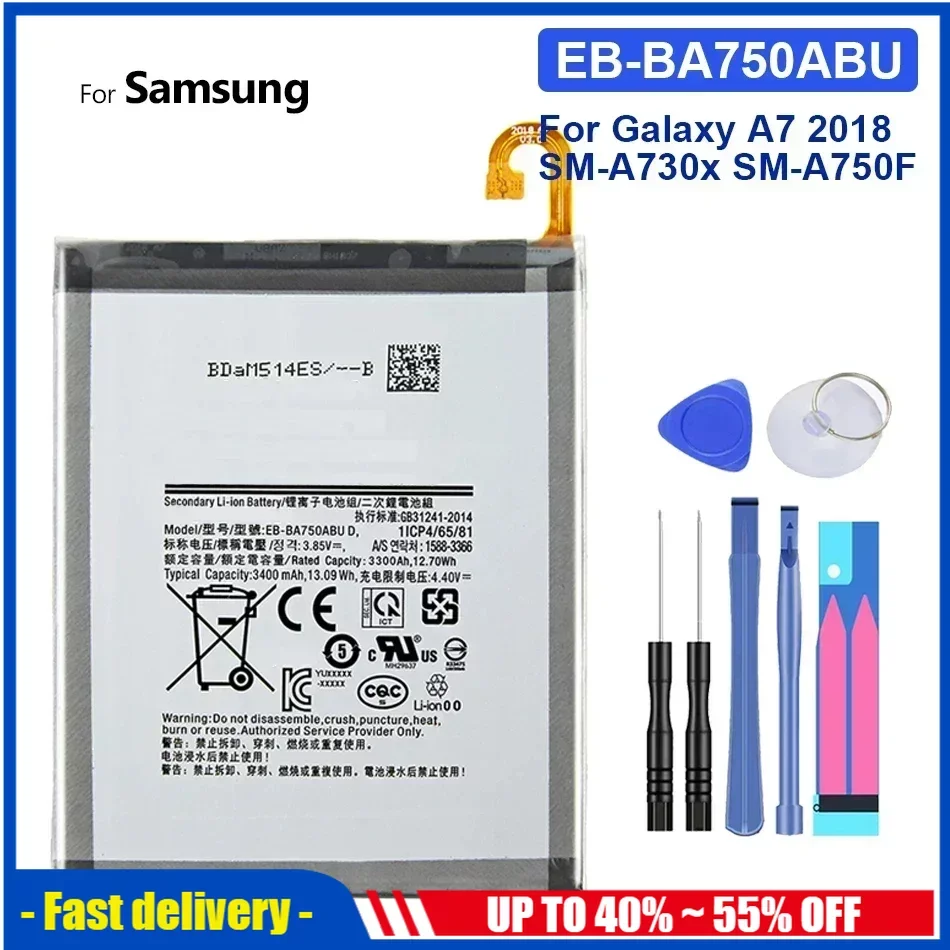 

EB-BA750ABU 3300mAh Mobile Phone Batteries For Samsung Galaxy A7 2018 version SM-A730x A730x SM-A750F A10 Portable Battery