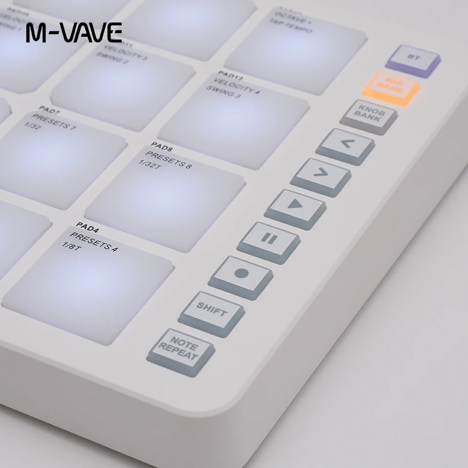 M-VAVE SMC-PAD MIDI Controller Strike Pad RGB Backlight MIDI