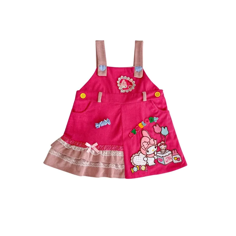 Kuromi My Melody Anime Kawaii Sanrio Ins Short Sleeve Shirt Skirt Cute Cartoon Sweet Soft Baby Dress Clothes Gifts for Girls