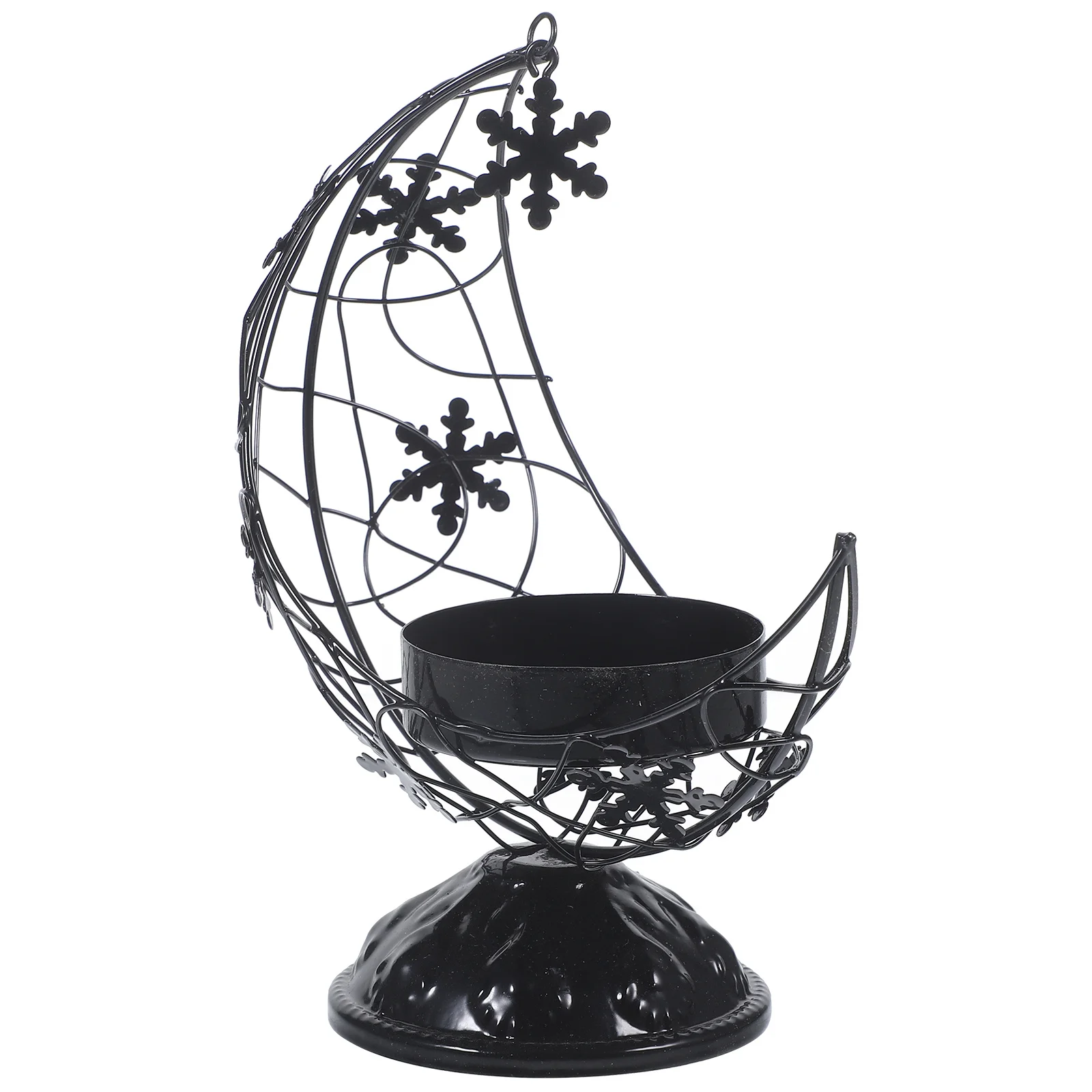 

Metal Moon Holder Hollow Design Stable Base Holder Decorative Stand for Home and Desktop Candlestick Holders
