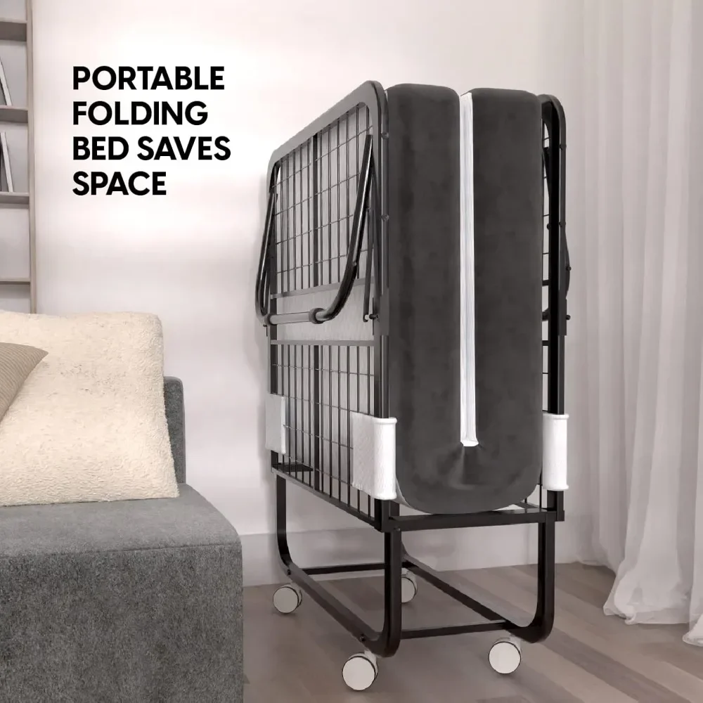 Cama plegable con colchón doble