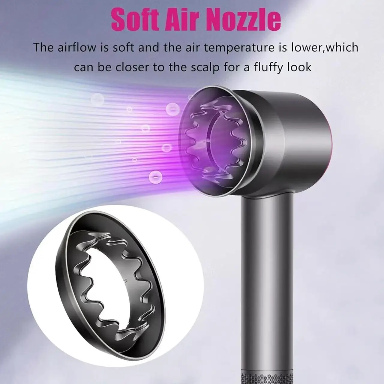 

Gentle Air Nozzle Attachments 969749-01 for Supersonic Hair Dryer HD01,HD02,HD03 Soft Air Nozzle for Fluffy Hair