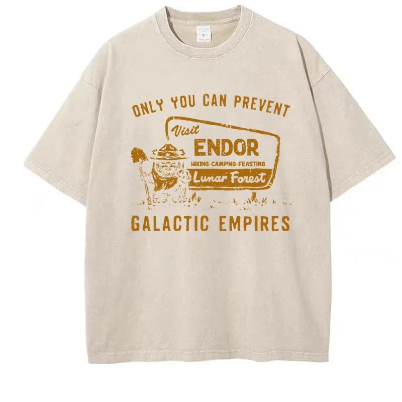 Vintage Washed Protect Our Forest T-shirt Men Women Pullover Round Neck Short Sleeve Tshirt