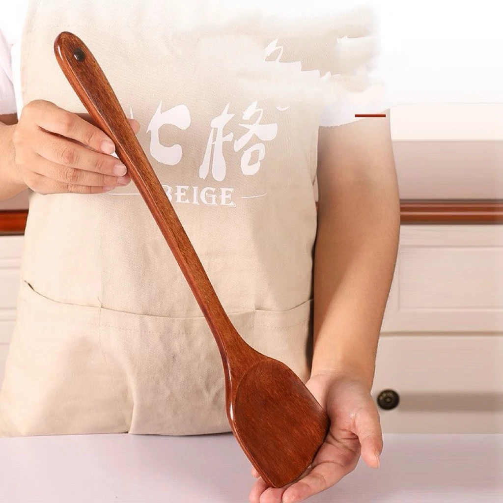 Cooking Spatula, Wooden Spatula, Non-Stick Cooking Spoon, Special Wooden Spatula for Stir-Frying, Chicken Wing Wood Spatula, High Temperature Resistant, Household Use, 1 Piece