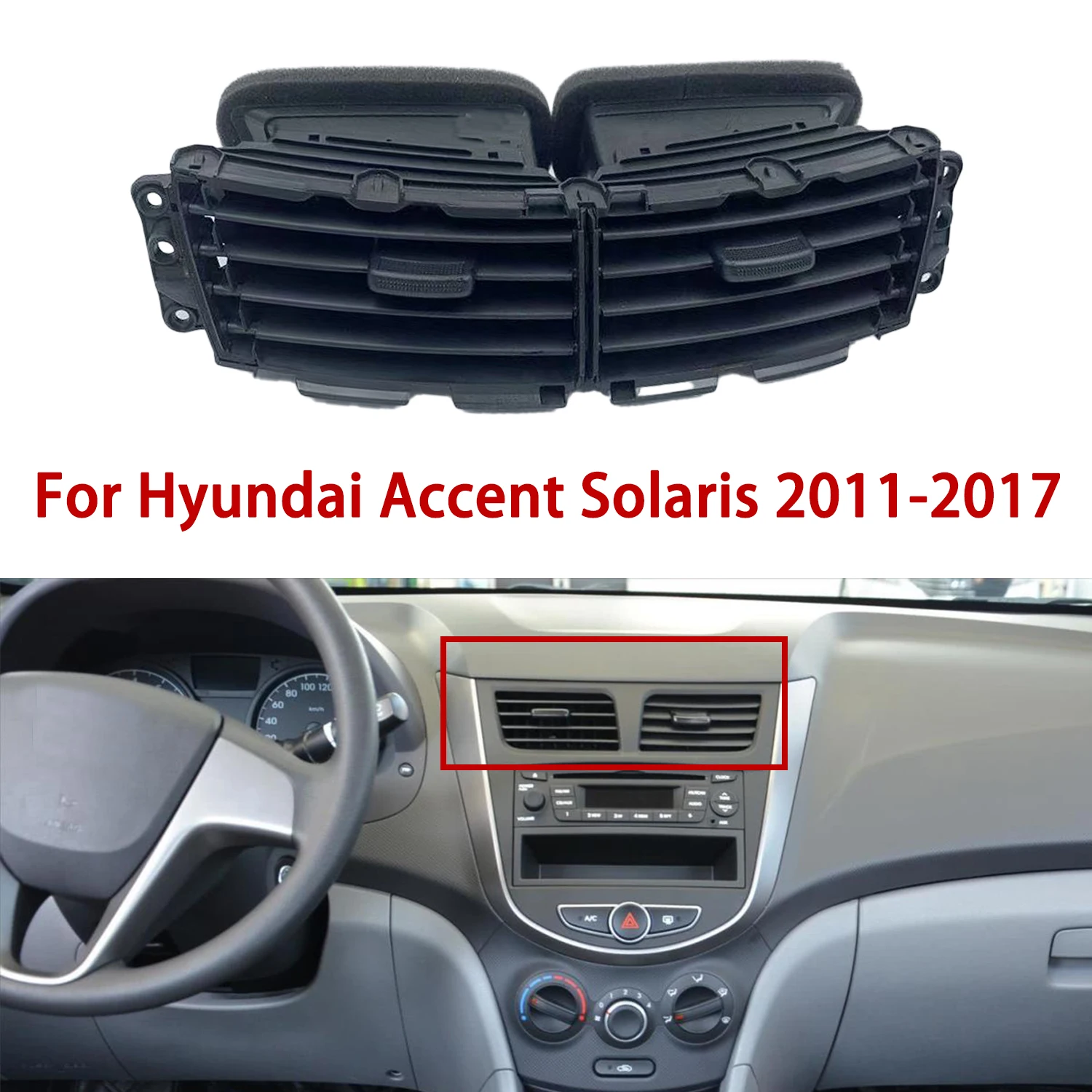 

chengcheng Hot Sale Central Air Conditioning Air Outlet For Hyundai Accent Solaris 2011-2017 Car Accessories Car Interior