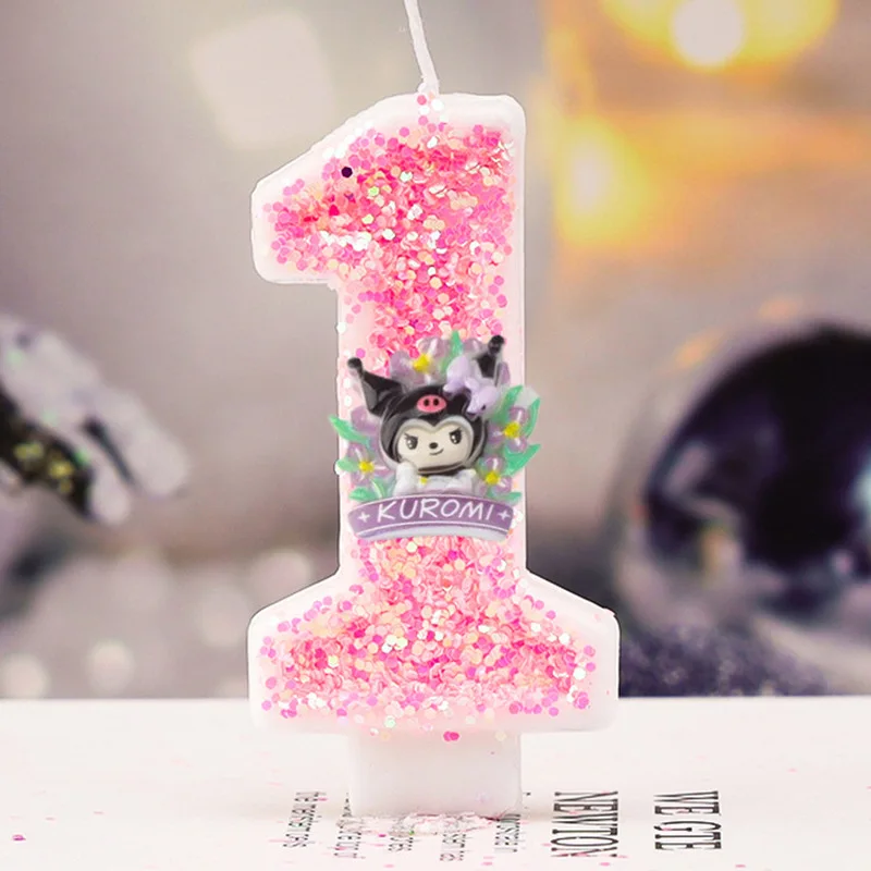 Sanrio Hello Kitty Kuromi Number Birthday Candle Cinnamoroll Digital Candles Birthday Cake Decoration Anniversary Party Candles