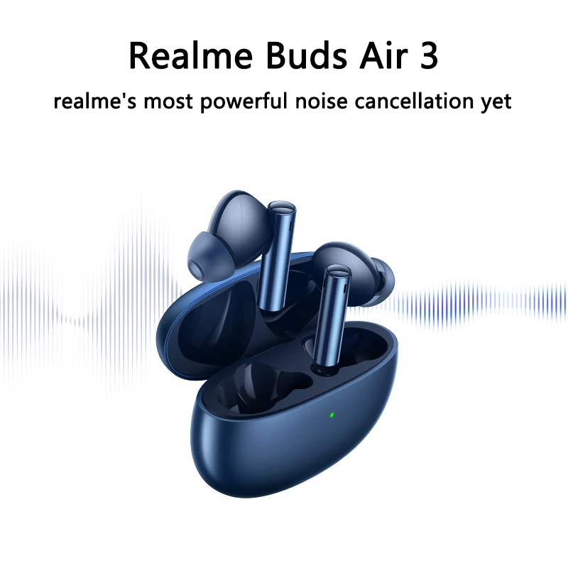 Global Version realme buds air 3 Bluetooth 5.2 long battery life Earphone 42dB Active Noice Cancelling Headphone IPX5 Waterproof