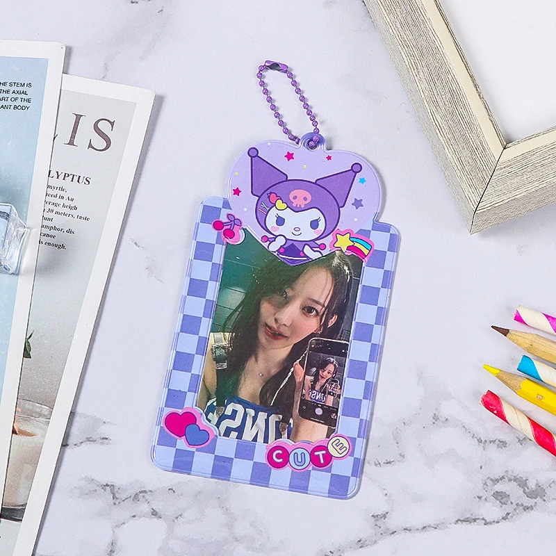 Cartoon Photo Frame PVC Idol Photo Display Photo Sleeves Goo Card Holder Photo Pocket portachiavi photocard Protector Cover