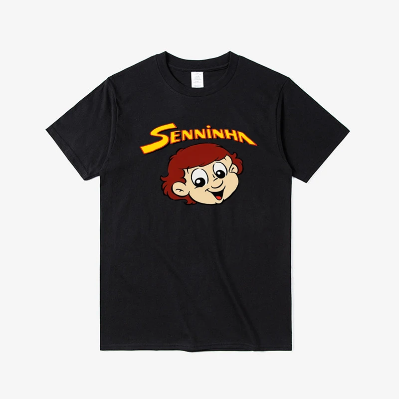 Senninha Ayrton Senna Cartoon Accessories Women's Short Sleeve Fun T-Shirt Fashion Clothing Unisex Fun Vintage T-Shirt