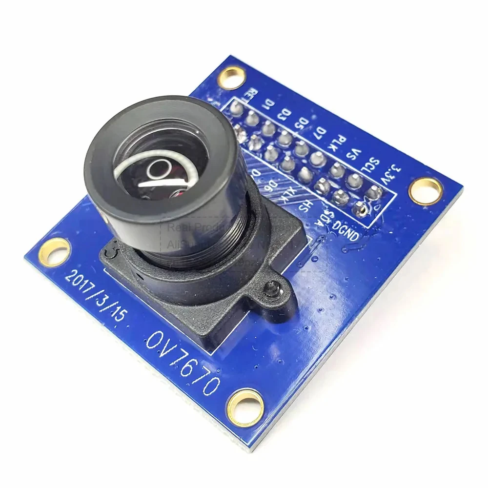 OV7670 Camera Module for STM32 Microcomputer Development Board 25 Degrees 0.3MP Adjustable Distortionless lens 640*480 18Pin