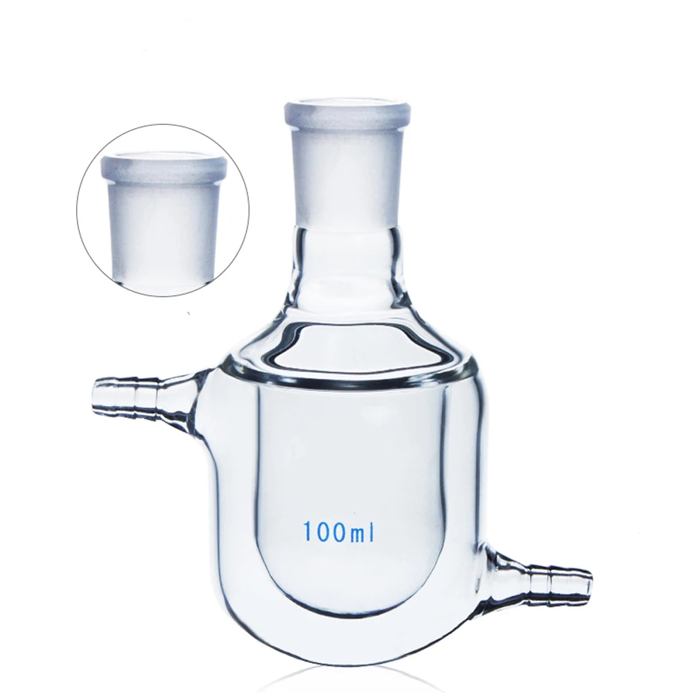 25/50/100/250/500ml Double Layer Jacketed BORO Reactor Bottle Laboratory Graduated School