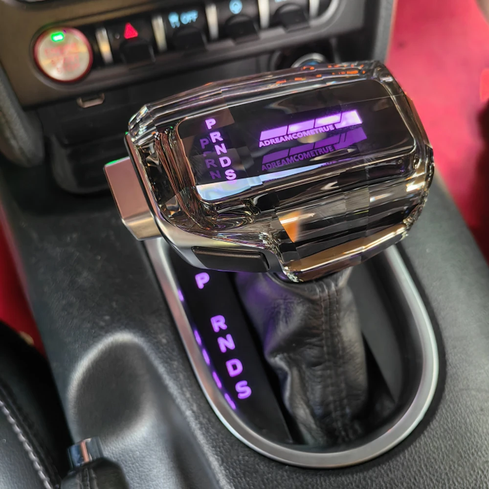 لفورد موستانج GT 2015-24 كريستال ملون مصباح ليد نمط تصميم ترقية الداخلية والعتاد التحول المقبض ذراع السرعة سيارة التلقائي