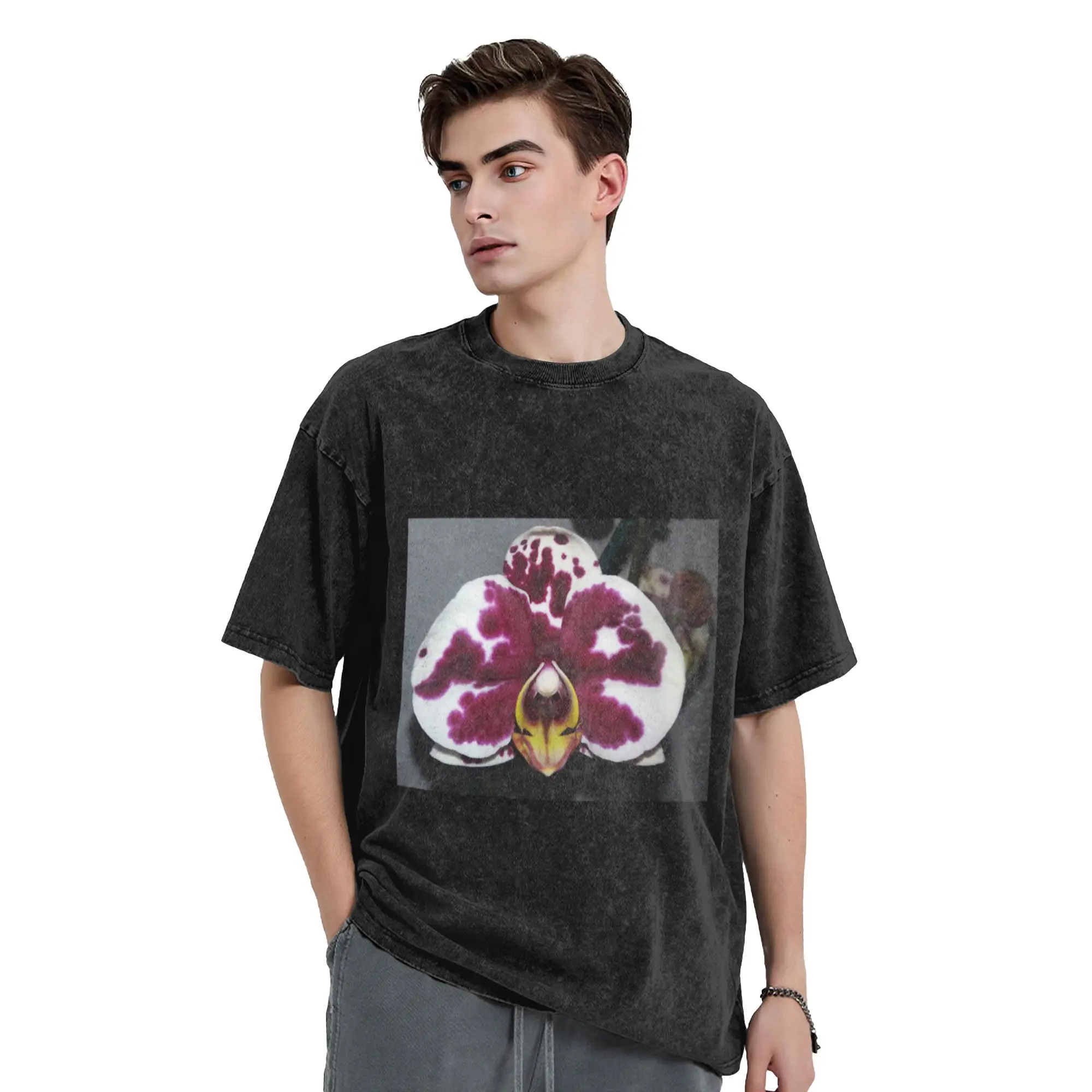 Orchid  nature Unique Trendy A T-Shirt Oversized Short Sleeve Men's Women's Cotton Tees Tops
