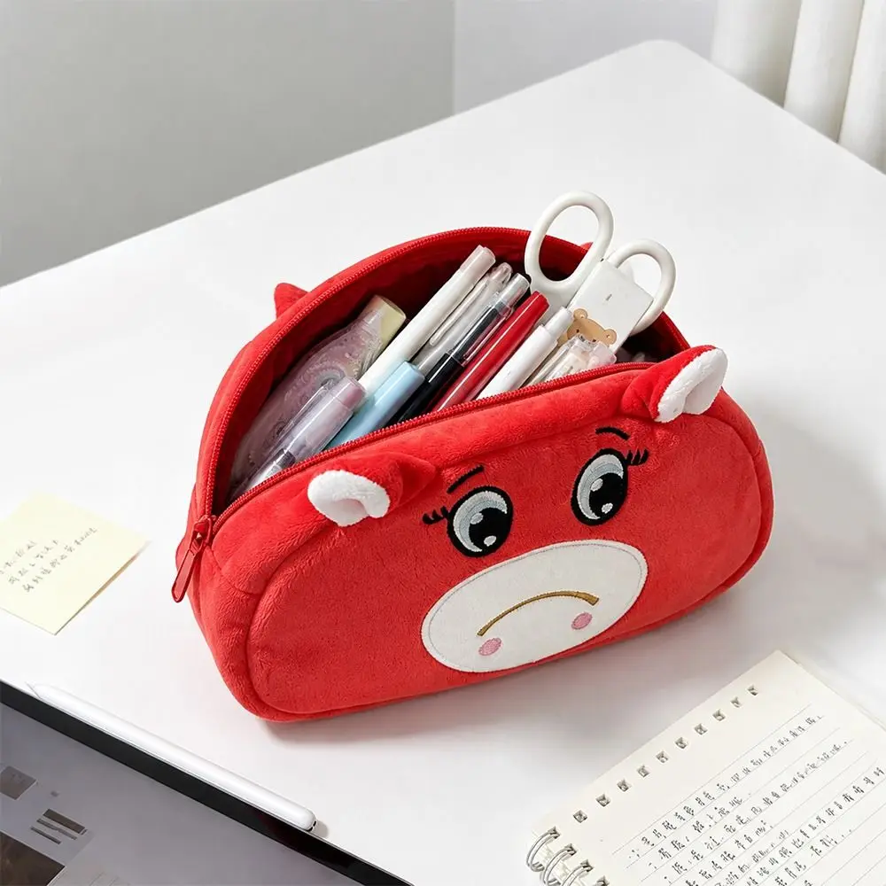 New Pencil Case Horse Shape Large Capacity Storage Bag Multi-purpose Stationery Pouch Earphones Storage
