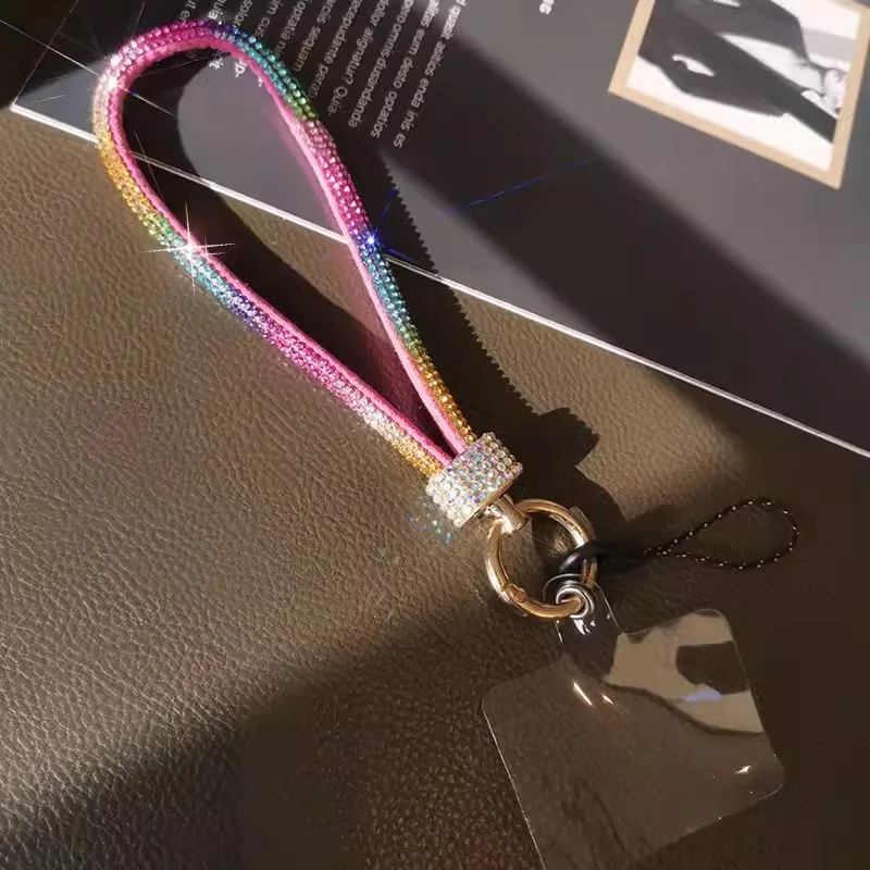 Handy-Lanyard Luxus-Strass-Schlüsselband Hochwertiges XYun Kurzes Diamantbesetztes Armband Verlustsicheres Verstärktes Schlüsselband