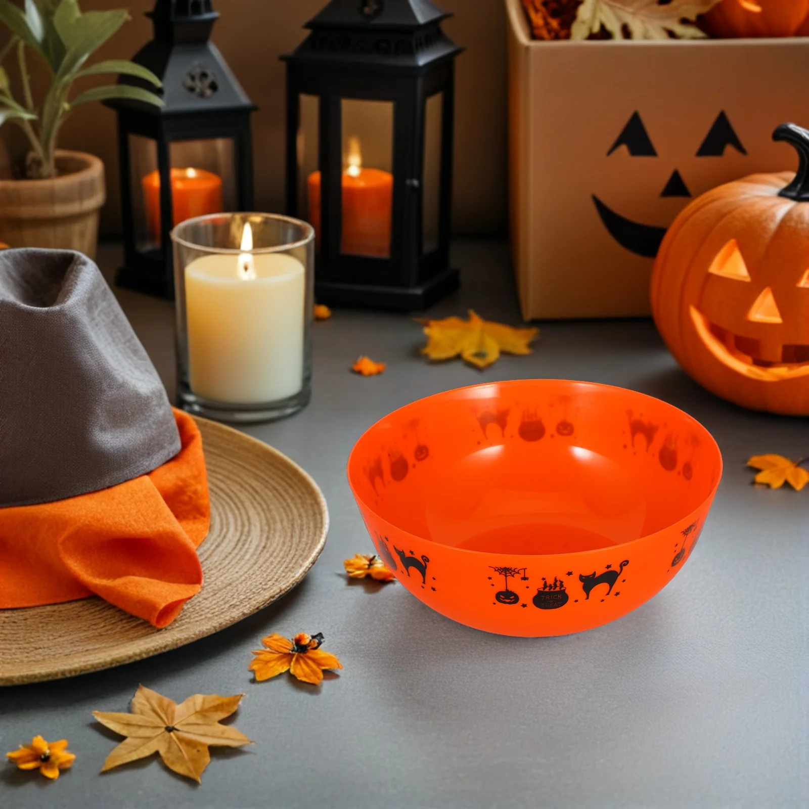 

Large Candy Spooky Plastic Treat Bowl For Party Snacks Decor, Multi-Use Fruit Salad Serving Container, Bowl For