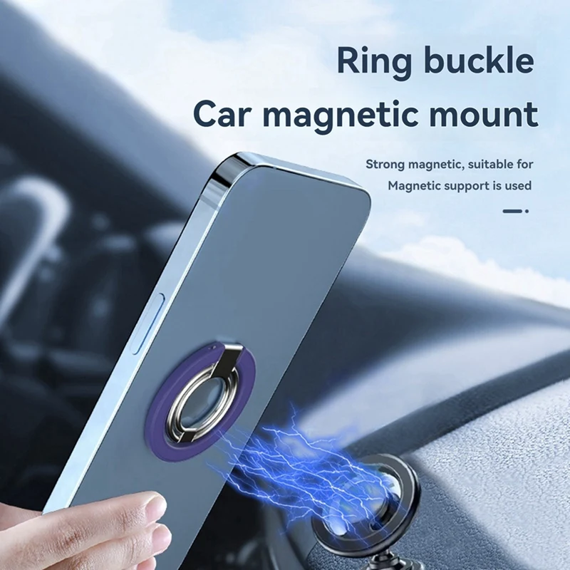 Cell Phone Ring Holder Kickstand 180° Rotation Ultra-Thin Metal Grip For Enhanced One-Handed Use
